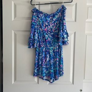 Lilly Pultizer Romper off the shoulder